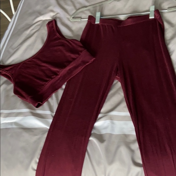 Maroon//Dark Red Two Piece Set - Picture 1 of 4